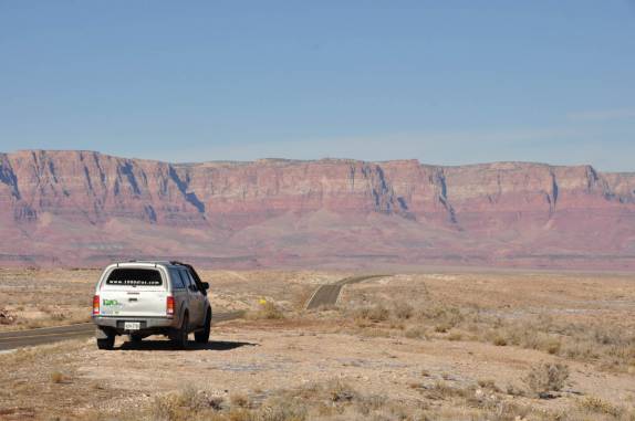 A bela paisagem no caminho entre o Grand Canyon, no Arizona, e o Zion Canyon, em Utah, nos Estados Unidos